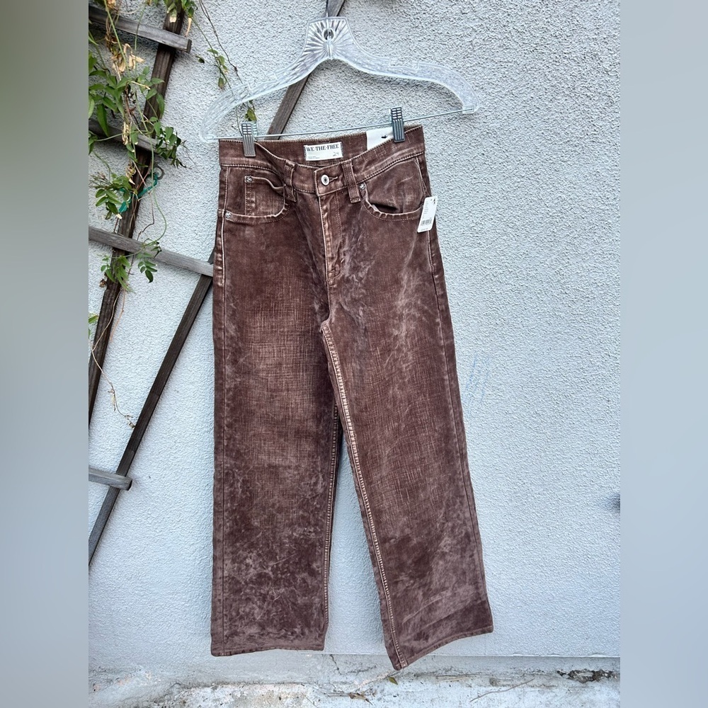 We The Free Tinsley Baggy High-Rise Flocked Jeans - Otter New with Tags! - Picture 3 of 10